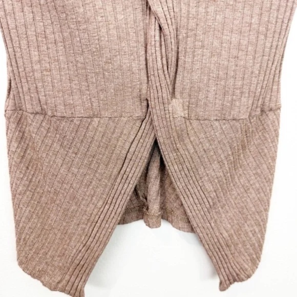 Alix NYC Inez Top In Chestnut Long Sleeve Size Medium Open Front Ribbed Revolve - Picture 5 of 8